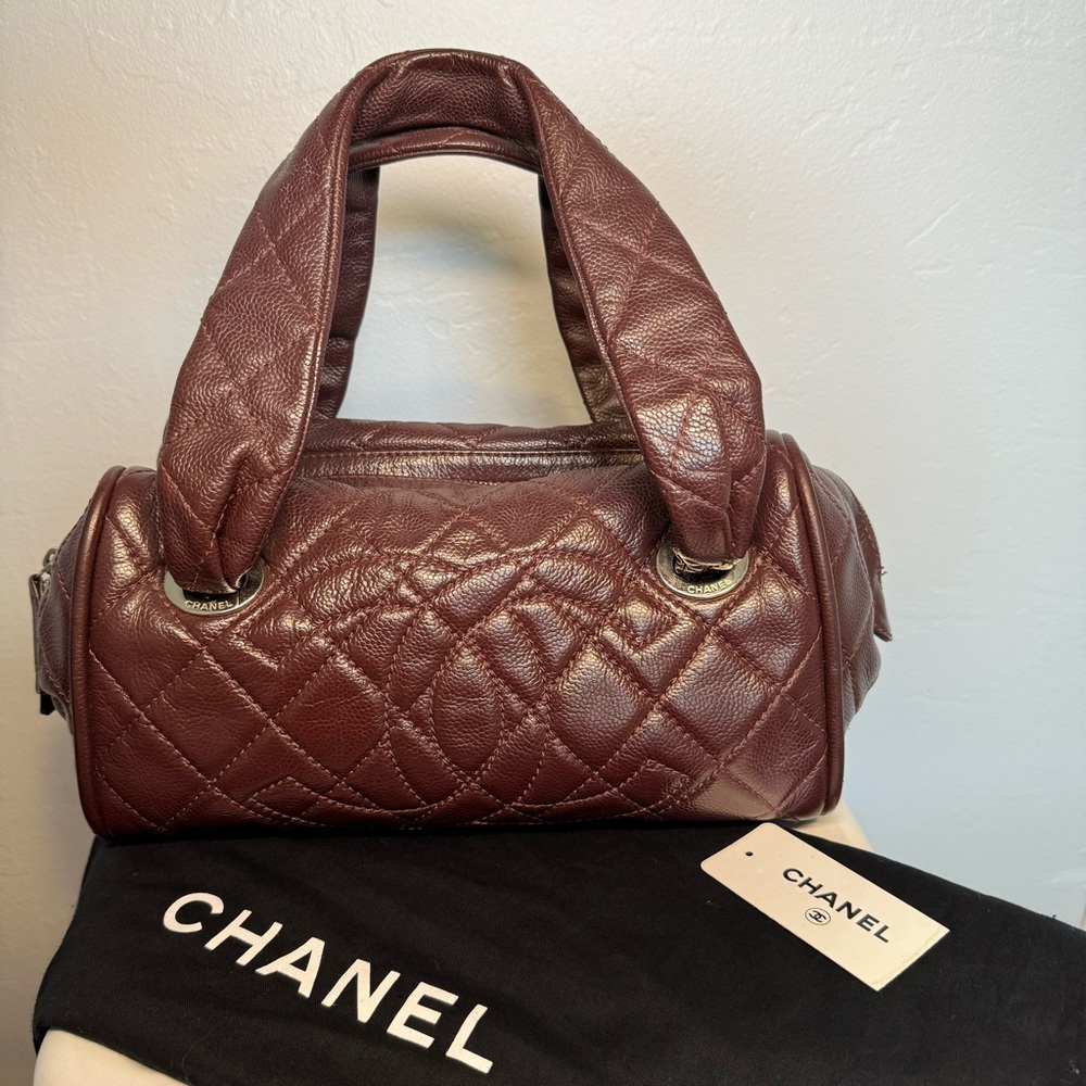 Chanel Caviar Quilted Classic Bowler in Bordeaux